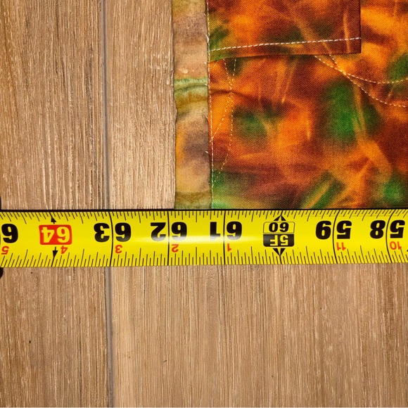 Vibrant Rail Fence Pattern Scrappy Patchwork Quilt Throw 62x54 - Picture 8 of 9